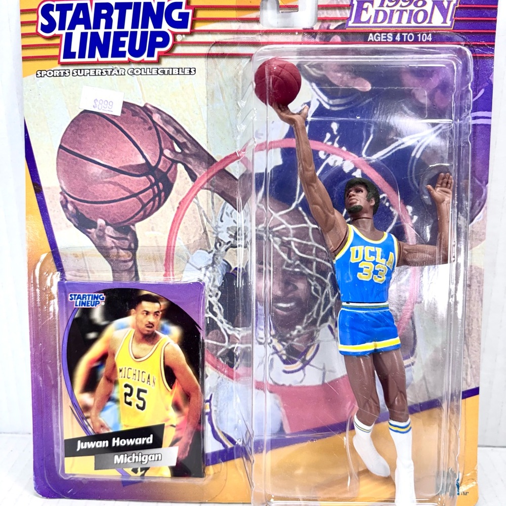1988 Kenner Starting Lineup Kareem Abdul Jabbar Figure Error With Juan Howard